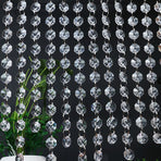 Crystal Beaded Curtain Door Beads Clear Acrylic Beads Hanging Room Divider Crystal Iridescent Diamond Cut Curtain Doorway Curtain