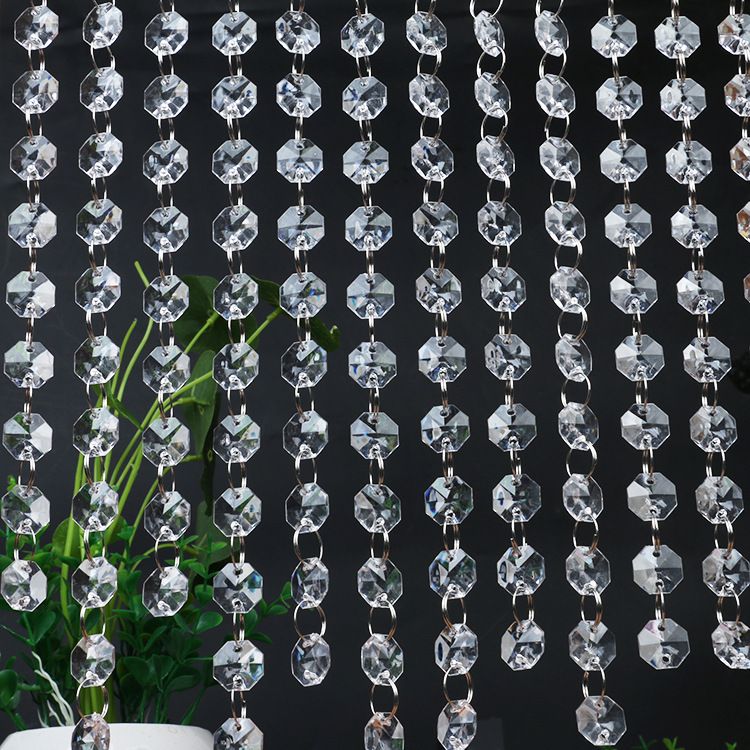 Crystal Beaded Curtain Door Beads Clear Acrylic Beads Hanging Room Divider Crystal Iridescent Diamond Cut Curtain Doorway Curtain