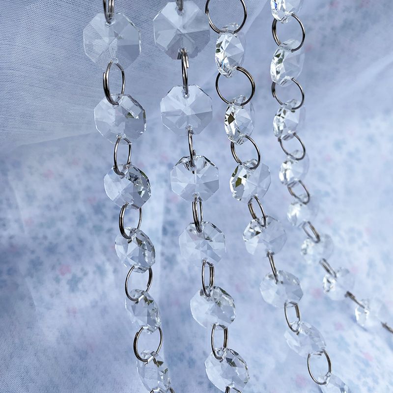 Crystal Beaded Curtain Door Beads Clear Acrylic Beads Hanging Room Divider Crystal Iridescent Diamond Cut Curtain Doorway Curtain