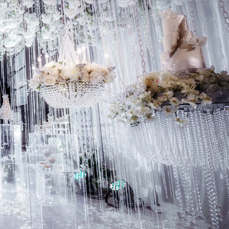 Crystal Beaded Curtain Door Beads Clear Acrylic Beads Hanging Room Divider Crystal Iridescent Diamond Cut Curtain Doorway Curtain
