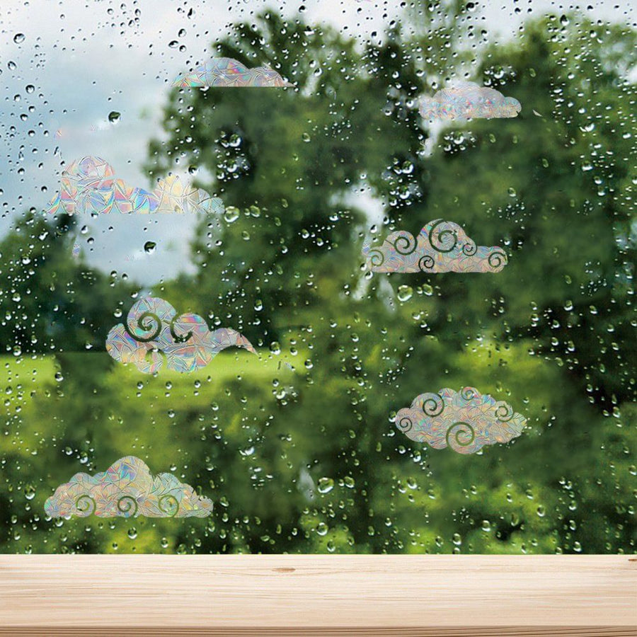 Window Clings Cloud Window Decals Static Cling Window Sticker Anti Collision Window Decals for Bird Strikes Rainbow Stickers
