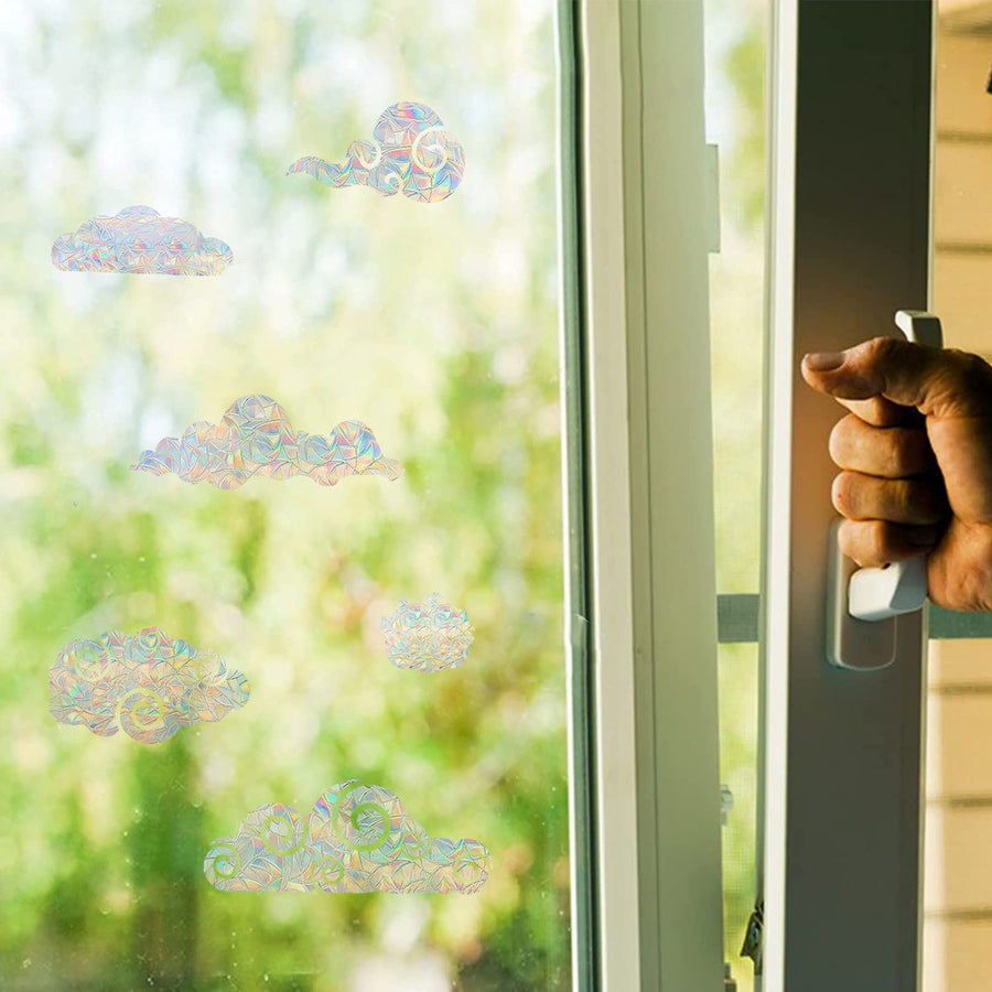 Window Clings Cloud Window Decals Static Cling Window Sticker Anti Collision Window Decals for Bird Strikes Rainbow Stickers