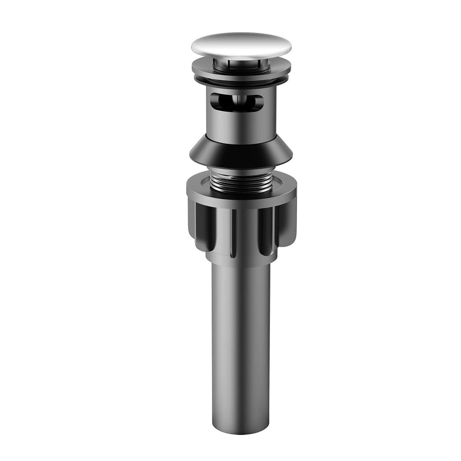 Bathroom Sink Drain with Overflow, Pure Home Pop Up Sink Drain for Bathroom Vessel Sink- Polished Chrome