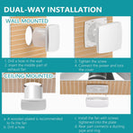 6 Inch Exhaust Fan, 6 Inch Extractor Fan with Damper, Garage Ventilation Fan for Home Kitchen Bedroom Office Ceiling & Wall Mount