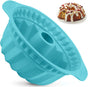Silicone Fluted Pans, Non-stick with Sturdy Handle, Baking Molds, Perfect Bakeware for Cake, Jello, Gelatin, Bread(Blue)