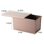 Non-Stick Bakeware Golden Corrugated Carbon Steel Bread Toast Box Mold with Cover for Baking Bread,