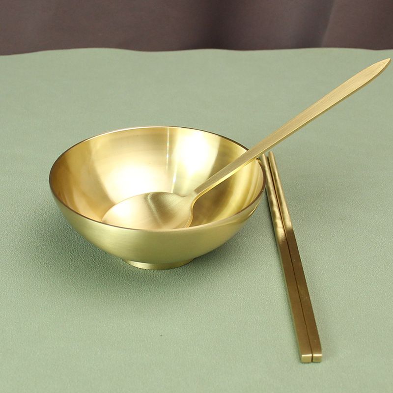 1 Set Metal Chopsticks Salad Bowl Ramen Bowls Bowl Reusable Bowls Bowl Metal Bowl Dessert Storage Bowl Kitchen