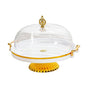 Cake Stand with Dome Cover, Curved Footed Covered Cake Stand Dessert Cake Plate, Dessert Snack Serving Platter