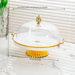 Cake Stand with Dome Cover, Curved Footed Covered Cake Stand Dessert Cake Plate, Dessert Snack Serving Platter
