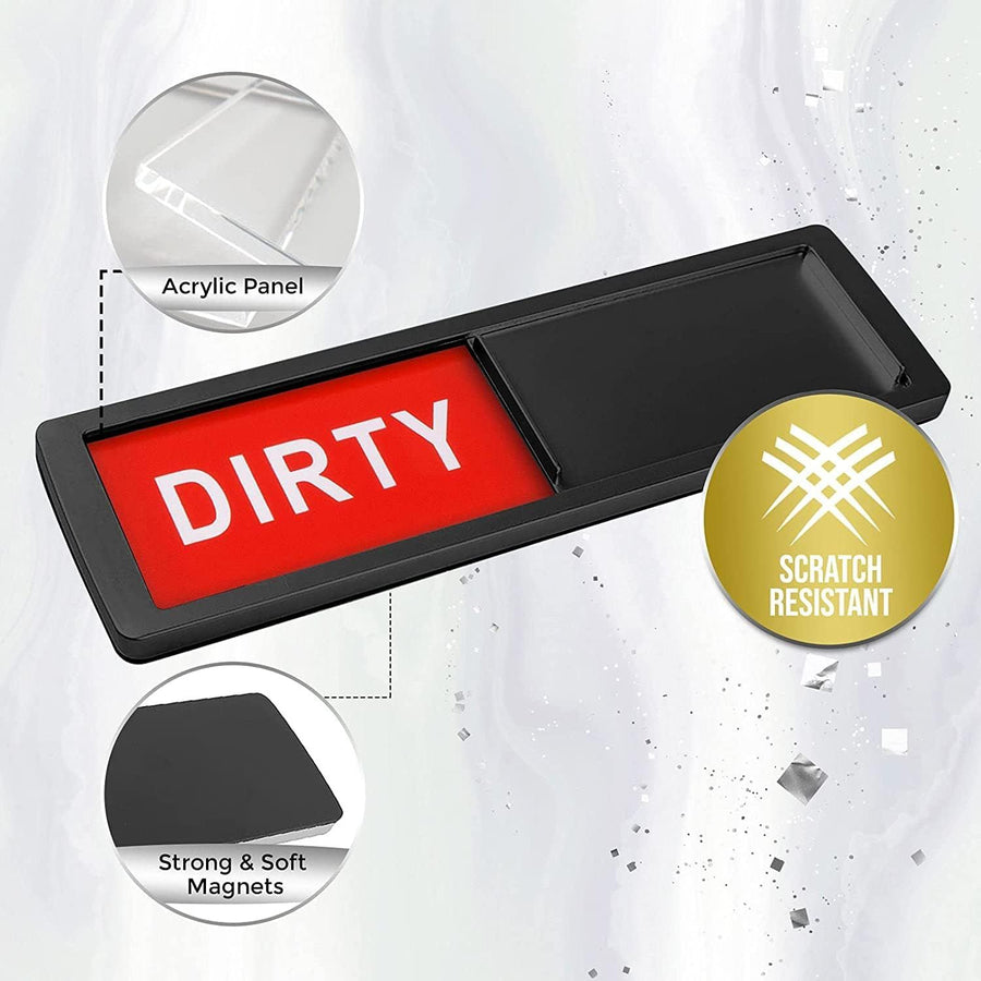 Dishwasher Magnet, Clean Dirty Sign Indicator For Dishwasher Non-Scratch Easy To Read And Strong Slide For Changing Signs