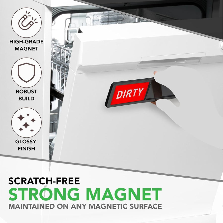 Dishwasher Magnet, Clean Dirty Sign Indicator For Dishwasher Non-Scratch Easy To Read And Strong Slide For Changing Signs