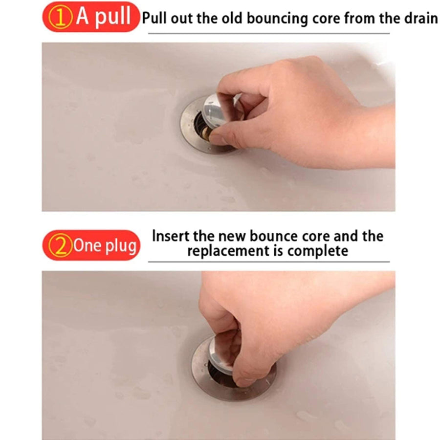 Universal Wash Basin Bounce Drain Filter No Overflow Pop Up Bathroom Sink Drain Plug with Basket Latest Technology