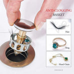 Universal Wash Basin Bounce Drain Filter No Overflow Pop Up Bathroom Sink Drain Plug with Basket Latest Technology
