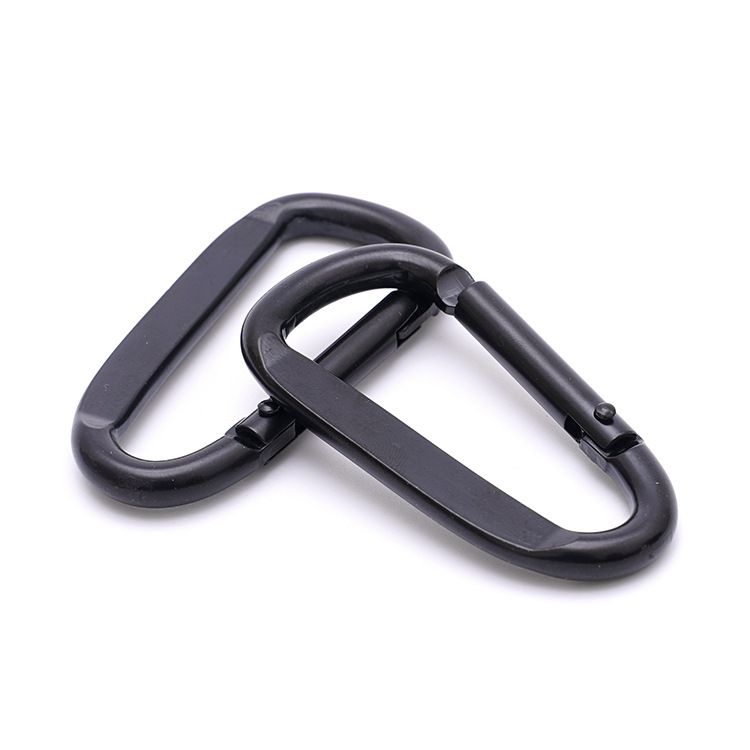 Heavy Duty Black Carabiner Clip -3.14" Carabiners D Shaped Spring Hooks-3pcs. Easily operate the loaded gate with one hand.