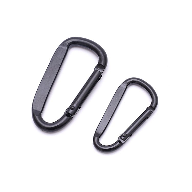 Heavy Duty Black Carabiner Clip -3.14" Carabiners D Shaped Spring Hooks-3pcs. Easily operate the loaded gate with one hand.