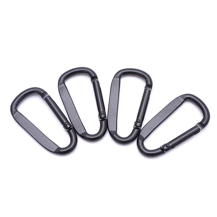 Heavy Duty Black Carabiner Clip -3.14" Carabiners D Shaped Spring Hooks-3pcs. Easily operate the loaded gate with one hand.