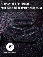 Heavy Duty Black Carabiner Clip -3.14" Carabiners D Shaped Spring Hooks-3pcs. Easily operate the loaded gate with one hand.