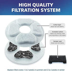 8 Packs Cat Water Fountain Food Grade Replacement Filters & Sponges Automatic Pet (8 Carbon Filters+8 Sponge Filters)
