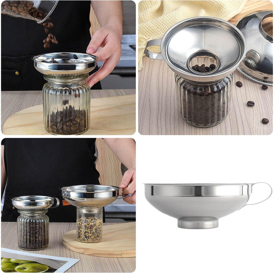 Canning Funnel with Wide Mouth Funnels for Kitchen Use - Stainless Steel Canning Supplies Kit for Multi Functional Filling