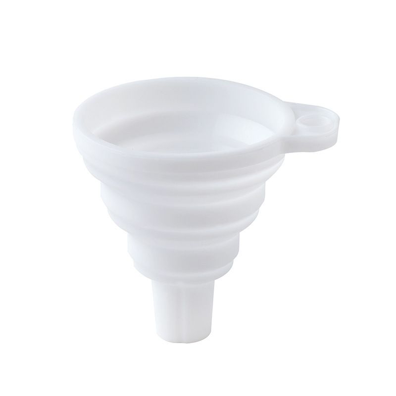 Portable Mini Silicone Foldable Funnel, Flexible Silicone Transfer Tools for Liquid and Powder in The Kitchen, Pack of 2,