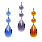 3pcs Teardrop Chandelier Lighting Crystals Pendant Accessories Almond Prism Pendant Connected Glass Octagon Beads Hanging