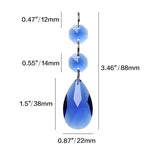 3pcs Teardrop Chandelier Lighting Crystals Pendant Accessories Almond Prism Pendant Connected Glass Octagon Beads Hanging
