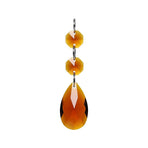 3pcs Teardrop Chandelier Lighting Crystals Pendant Accessories Almond Prism Pendant Connected Glass Octagon Beads Hanging