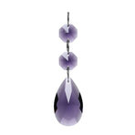 3pcs Teardrop Chandelier Lighting Crystals Pendant Accessories Almond Prism Pendant Connected Glass Octagon Beads Hanging