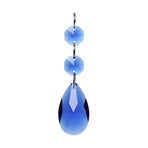 3pcs Teardrop Chandelier Lighting Crystals Pendant Accessories Almond Prism Pendant Connected Glass Octagon Beads Hanging