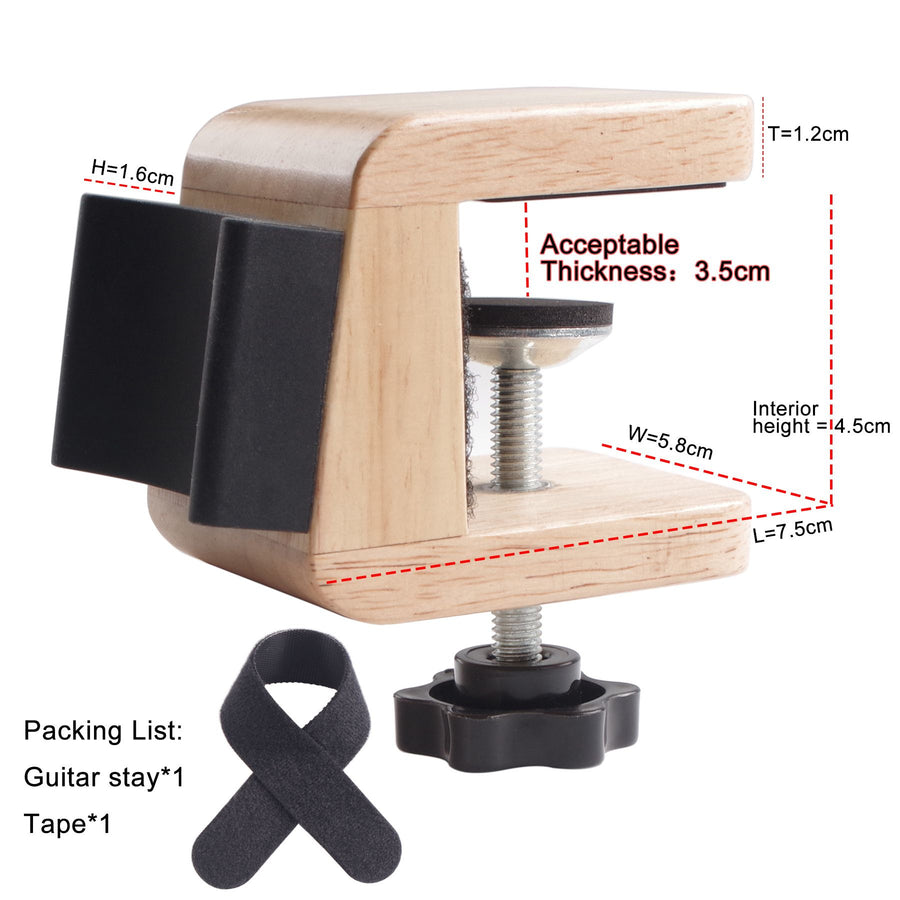 Guitar Wall Mount Guitar Hanger Wall Hook Holder Stand Display with Screws - Easy to Install - Fits All Size Guitars, Bass-2pcs