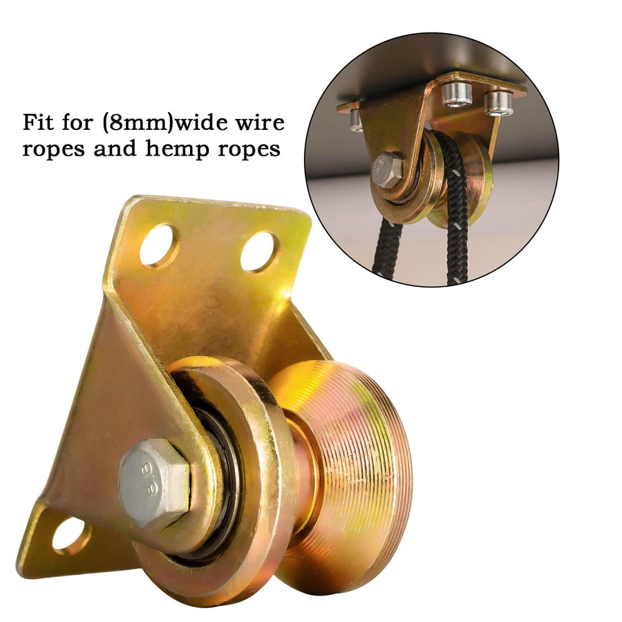 32mm Small Pulley Wheel Galvanize for Rope, Ball Bearing Inside, for Wire Rope Guides, Light Lifting, Clothesline, Winch, 2 Pack