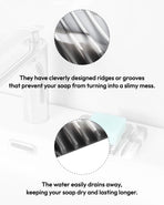 Bathroom Soap Dish, Silicone Soap Holder for Bar Soap, Pack of 2 Kitchen, Easy Cleaning,Keep Soap Bars Dry Clean(Gray & White)