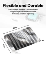 Bathroom Soap Dish, Silicone Soap Holder for Bar Soap, Pack of 2 Kitchen, Easy Cleaning,Keep Soap Bars Dry Clean(Gray & White)