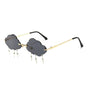 Rimless Cute Sunglasses For Women Trendy Vintage Creative 90s Sunglasses Funny Cloud Shaped Disco Glasses
