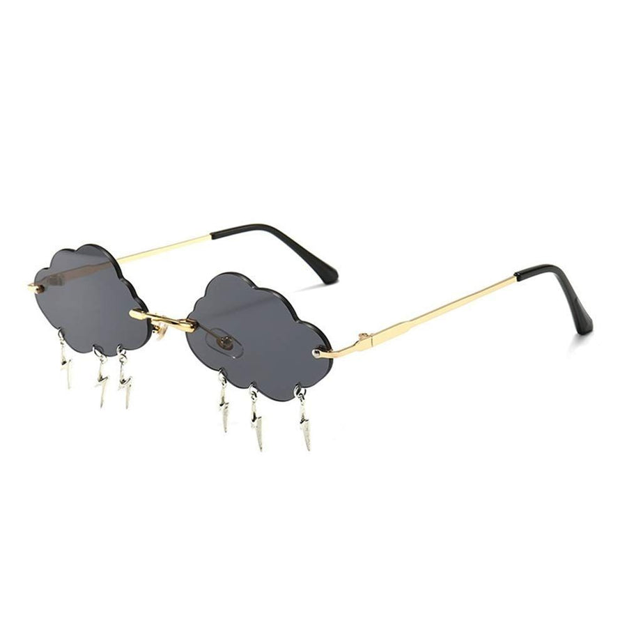 Rimless Cute Sunglasses For Women Trendy Vintage Creative 90s Sunglasses Funny Cloud Shaped Disco Glasses