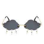 Rimless Cute Sunglasses For Women Trendy Vintage Creative 90s Sunglasses Funny Cloud Shaped Disco Glasses