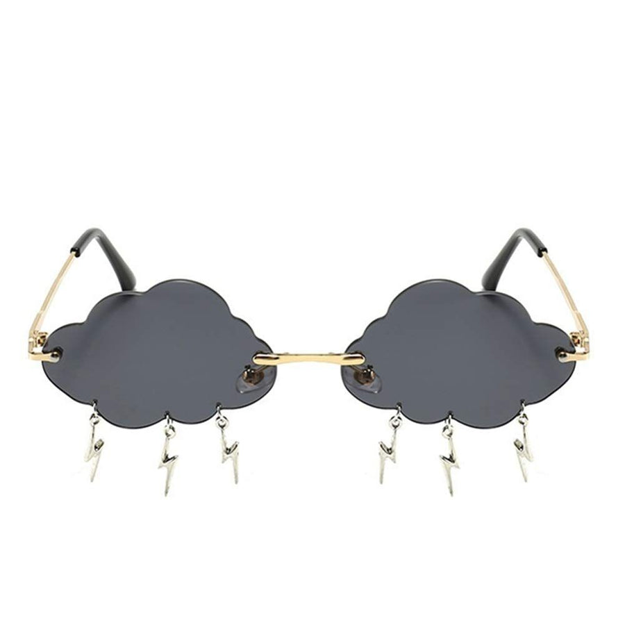 Rimless Cute Sunglasses For Women Trendy Vintage Creative 90s Sunglasses Funny Cloud Shaped Disco Glasses