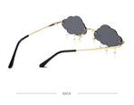 Rimless Cute Sunglasses For Women Trendy Vintage Creative 90s Sunglasses Funny Cloud Shaped Disco Glasses