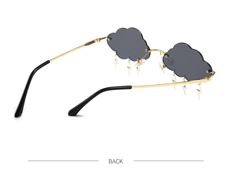 Rimless Cute Sunglasses For Women Trendy Vintage Creative 90s Sunglasses Funny Cloud Shaped Disco Glasses