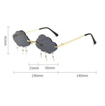 Rimless Cute Sunglasses For Women Trendy Vintage Creative 90s Sunglasses Funny Cloud Shaped Disco Glasses