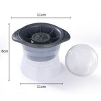 2PACK Giant Sphere Ice Cube Molds Tray, Reusable Silicone Round Whiskey Ice Ball Maker (blue and grey)