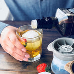 2PACK Giant Sphere Ice Cube Molds Tray, Reusable Silicone Round Whiskey Ice Ball Maker (blue and grey)
