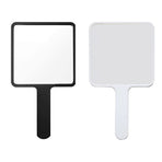 2PCS Rectangle Handheld Mirror Hand Mirror Travel Handheld Mirror Cosmetic Mirror with Handle (Black and White)