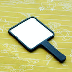 2PCS Rectangle Handheld Mirror Hand Mirror Travel Handheld Mirror Cosmetic Mirror with Handle (Black and White)