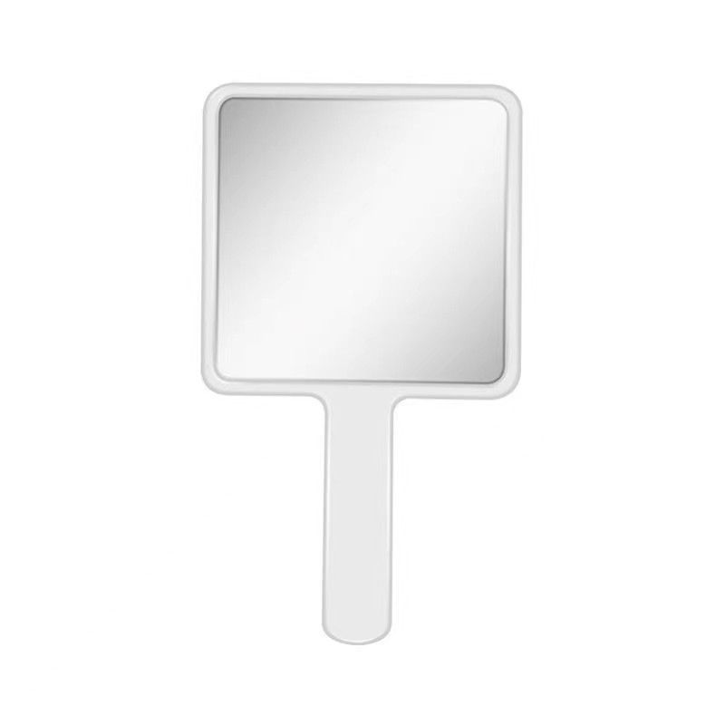 2PCS Rectangle Handheld Mirror Hand Mirror Travel Handheld Mirror Cosmetic Mirror with Handle (Black and White)