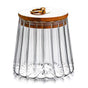 Glass Coffee Nuts Canister Airtight Storage Jar Petal Decorative Container with Bamboo Lid Metal Handle Easy(Large Conical)