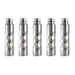 5X 1000Ml Single-Wall Stainless Steel Water Bottle Gym Sport Bottles Portable Beer Drink Bottle