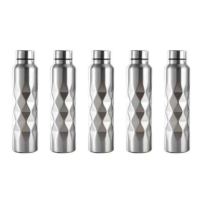 5X 1000Ml Single-Wall Stainless Steel Water Bottle Gym Sport Bottles Portable Beer Drink Bottle