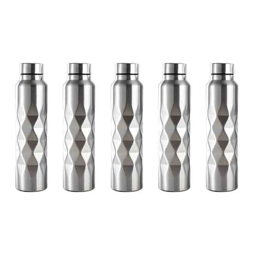 5X 1000Ml Single-Wall Stainless Steel Water Bottle Gym Sport Bottles Portable Beer Drink Bottle