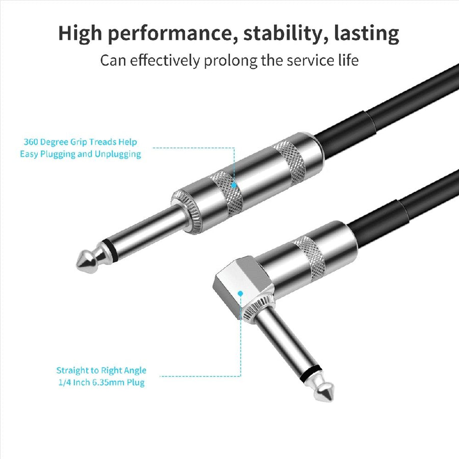 Guitar Cable 10ft Electric Instrument Bass AMP Cord for Electric Mandolin, Audio Instrument Cable